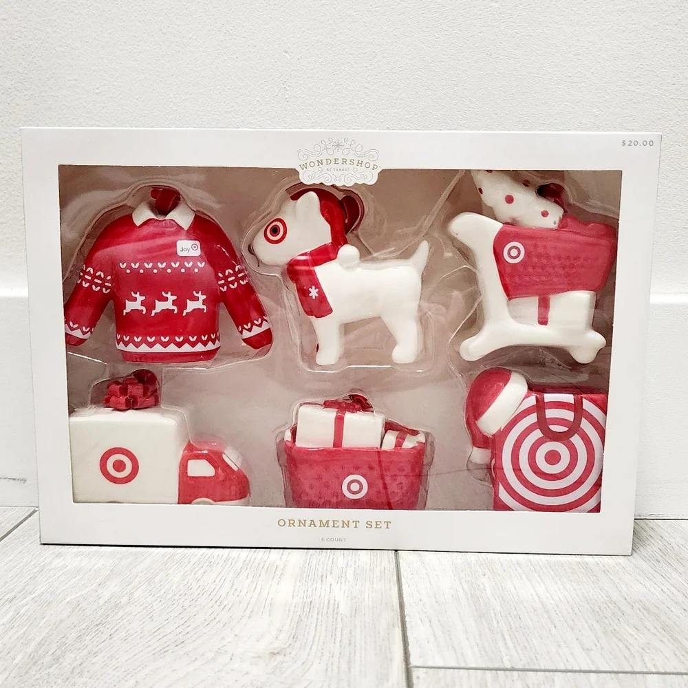 Ceramic 6 piece Target Wondershop Christmas Tree Ornaments